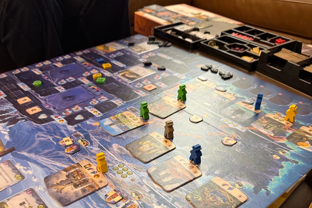Gary's board game collection spread across a table
